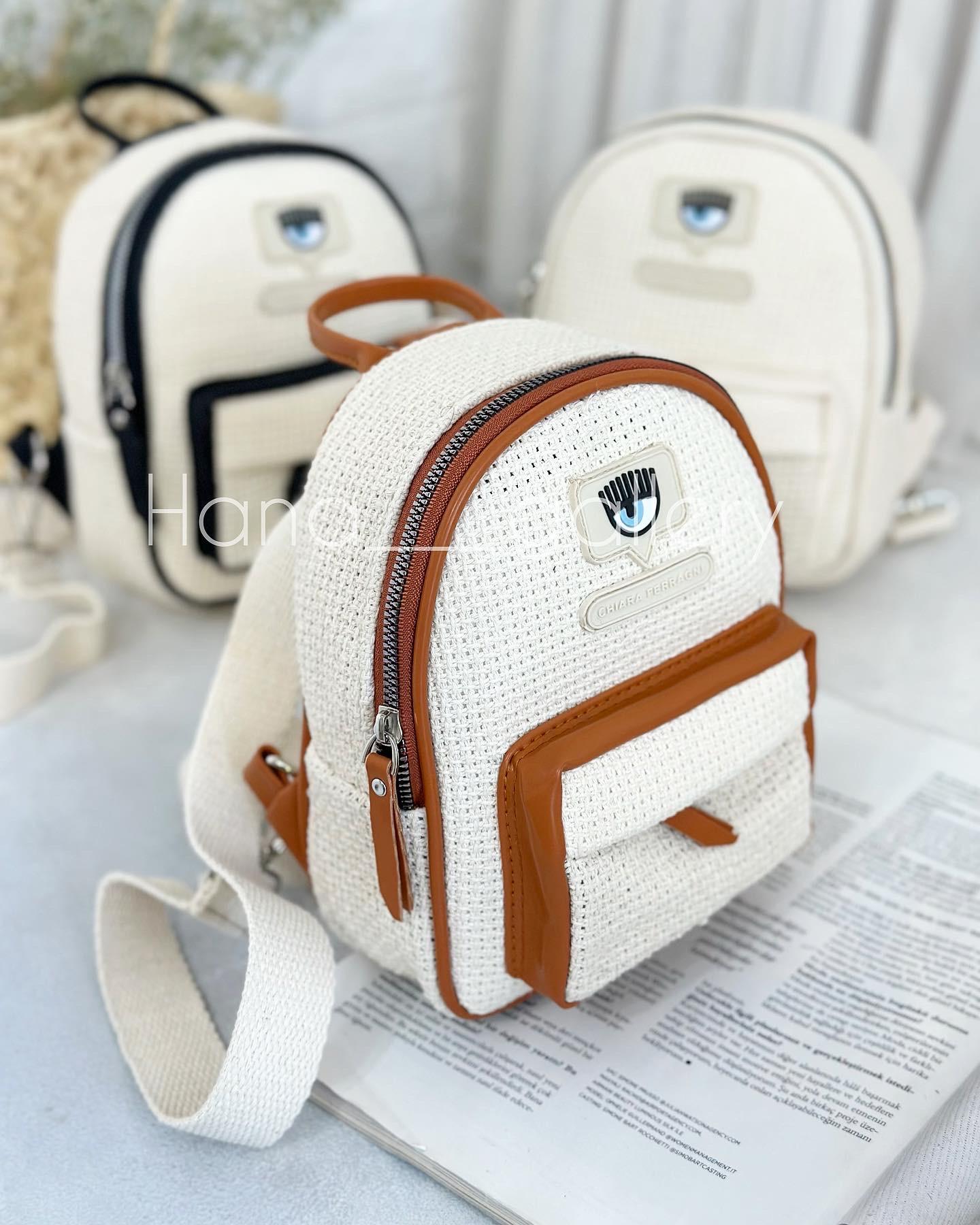 مینی بگ سفید قهوه‌ا‌ی