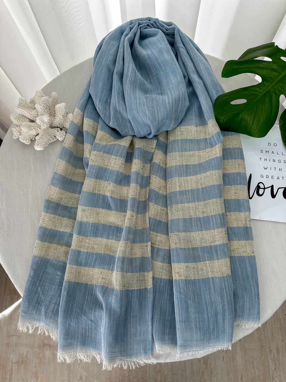 شال نخی تابستانی ابی شال نخی تابستانی ابی